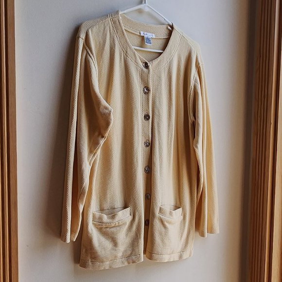 Talbots Yellow Button Down Cardigan Size Small - Picture 4 of 14
